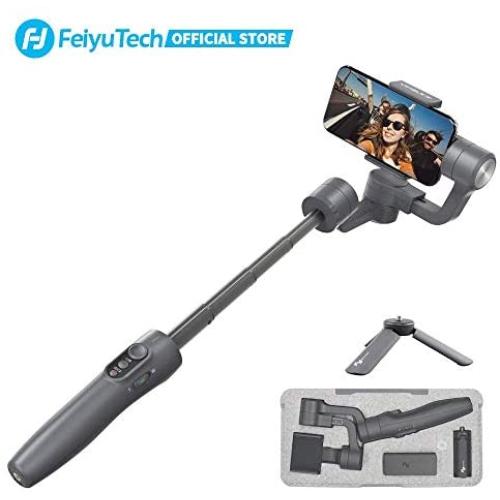 FeiyuTech Vimble 2 Stabilizer 3-Axis Handheld Gimbal with 183mm Telescoping Pole,Fits iPhone Series/Huawei/XIAOMI/MEIZU/Samsung/Oppo/Nubia and Other Smartphones Width Between 57 and 84 mm,Space Gray