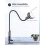 Phone Holder Bed Gooseneck Mount - Lamicall Cell Phone Clamp Clip for Desk, Flexible Long Arm Headboard Bedside Lazy Bracket, Overhead Table Stand, Compatible with iPhone 11 Pro Xs Max XR X 8 7 6 Plus