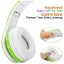 Kids Headphones Bluetooth Wireless 85db Volume Limited Childrens Headset, up to 6-8 Hours Play, Stereo Sound, SD Card Slot, Over-Ear and Build-in Mic Wireless/Wired Headphones for Boys Girls(Green)
