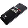 Monca Credit Card [Double Secure] Holder Stick on Wallet Discreet ID Holder Lycra Spandex Card Sleeves [Lid & Pocket] iPhone x 6s 7 8 Samsung Galaxy s8 Note 8 Blu Smartphones (Black)
