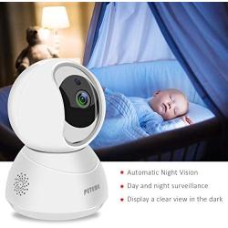 Peteme Baby Monitor 1080P FHD Home WiFi Security Camera Sound/Motion Detection with Night Vision 2-Way Audio Cloud Service Available Monitor Baby/Elder/Pet Compatible with iOS/Android