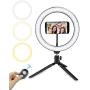 Ring Light with Tripod Stand, Oternal 10 Inches LED Ring Light for Phone, 3 Light Modes, 10 Brightness Levels, Adjustable Phone Holder, Ideal Accessory for Video, Streaming, Selfies, Make up
