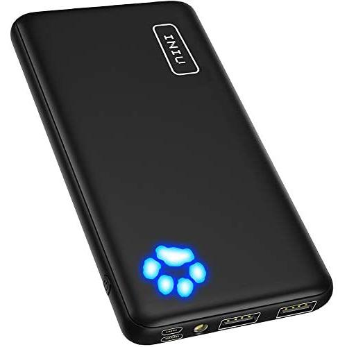 INIU Power Bank, Ultra-Slim Dual 3A High-Speed Portable Charger, 10000mAh USB C Input & Flashlight External Phone Battery Pack for iPhone Xs X 8 Plus Samsung S10 Google LG iPad etc. [2020 Upgrade]