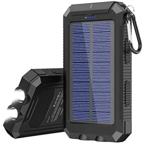 Solar Charger, 20000 mAh Portable Solar Power Bank for Cell Phone Waterproof External Backup Solar Battery Charger with Dual 2 USB Port/LED Flashlights Compatible All Smartphone, Tablet, and More Solar Charger, 20000 mAh Portable Solar Power Bank for Cell Phone Waterproof External Backup Solar Battery Charger with Dual 2 USB Port/LED Flashlights Compatible All Smartphone, Tablet, and More