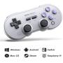 RunSnail 8Bitdo SN30 Pro Wireless Bluetooth Controller with Joysticks Rumble Vibration USB-C Cable Gamepad for Windows, Mac OS, Android, Steam, etc, Compatible with Nintendo Switch