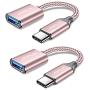 USB C to USB Adapter [2 Pack], JSAUX USB Type C Male to USB 3.0 Female OTG Cable Thunderbolt3 to USB Adapter Compatible with MacBook Pro/Air 2019 2018 2017, Samsung Galaxy S20 S20+ Ultra Note 10 S9 S8