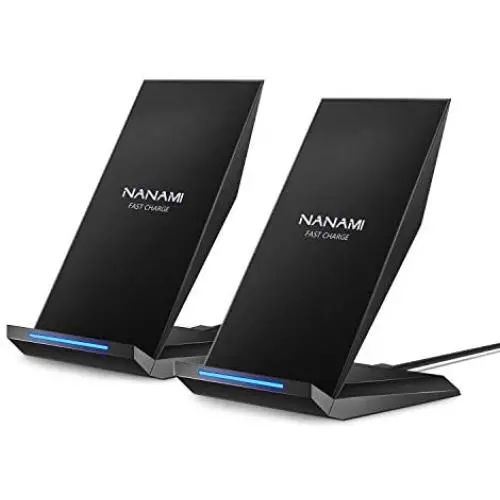 Fast Wireless Charger,[2 Pack] NANAMI Qi Certified Wireless Charging Stand Compatible iPhone SE/11/11 Pro/11 Pro Max/XR/XS Max/XS/X/8 Plus,Samsung Galaxy S20/S10/S9/S8/Note10+/9/8 and Qi-Enabled Phone
