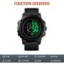 Mens Digital Sports Watch Large Face Waterproof Wrist Watches for Men with Stopwatch Alarm LED Back Light