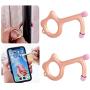 No Touch Tool Door Opener, Rose Golden- Touch Less Keychain for Touchscreen,Reusable Handle Key Tools, Stylus Pen, 2 Pack