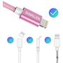 SHARLLEN Phone Cable 5Pack [3/3/6/6/10FT] Nylon Braided USB Charging & Syncing Extra Long Cord Compatible iPhone X/8/8 Plus/7/7 Plus/6s/6s Plus/SE/iPad iPod Nano (Rose Gold)…
