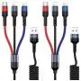 5FT Multi Charging Cable, USAMS Nylon Braided 2Pack 3 in 1 USB Charging Cable Adapter with USB Type C/Micro USB Connectors for Mobile Phones Tablets and More 5FT Multi Charging Cable, USAMS Nylon Braided 2Pack 3 in 1 USB Charging Cable Adapter with USB Type C/Micro USB Connectors for Mobile Phones Tablets and More