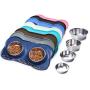 Vivaglory Dog Bowls Stainless Steel Water and Food Feeder with Non Spill Skid Resistant Silicone Mat for Pets Puppy Small Medium Dogs