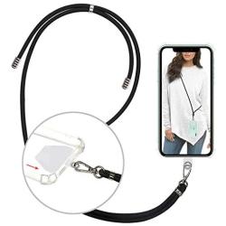 takyu Phone Lanyard, Universal Cell Phone Lanyard with Adjustable Nylon Neck Strap, Phone Tether Safety Strap Compatible with Most Smartphones with Full Coverage Case (Black)