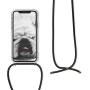 kwmobile Crossbody Case Compatible with Apple iPhone X - Clear Transparent TPU Cell Phone Cover with Neck Cord Lanyard Strap - Transparent/Black