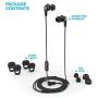 JLab Audio JBuds Pro Signature Earbuds | Titanium 10mm Drivers | Music Controls, Universal Mic | Custom Fit with Cush Fins | Black