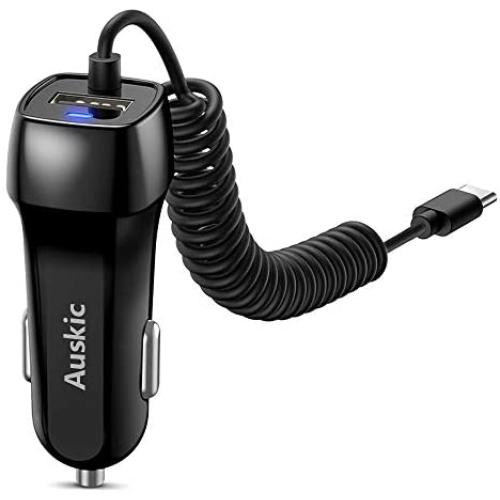 Google Pixel 4 XL/4/3 XL/3/2/2 XL/XL/3a/3a XL/C Car Charger, USB C Car Charger for Samsung Galaxy S20 Plus/S20/S10 Plus/S10/S10e/S9/S8+/S9+/Note 10 Plus/10/9/8 with Auskic 3.3ft USB C Cable