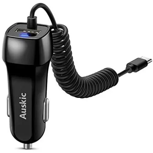 Google Pixel 4 XL/4/3 XL/3/2/2 XL/XL/3a/3a XL/C Car Charger, USB C Car Charger for Samsung Galaxy S20 Plus/S20/S10 Plus/S10/S10e/S9/S8+/S9+/Note 10 Plus/10/9/8 with Auskic 3.3ft USB C Cable