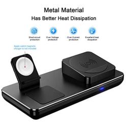 Wireless Charging Station for Apple Watch, iPhone & AirPods Pro, Wireless Charger Compatible with iPhone 11/11 Pro Max/XR/XS Max/Xs/X/8, iWatch 5/4/3/2/1