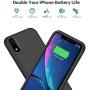 Battery Case for iPhone XR, Feob Upgraded 5500mAh Portable Charging Case Extended Battery Pack for iPhone XR Charger Case (6.1 inch)- Black