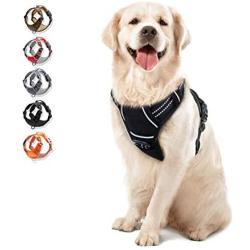 WALKTOFINE Dog Harness No Pull Reflective, Comfortable Harness with Handle,Fully Adjustable Pet Leash Vest for Small Medium Large Dog Breed Car Seat Harness