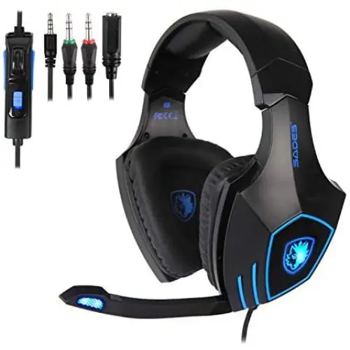 SADES Gaming Headset for New Xbox One, PS4, PC, Noise Reduction Game Earphone, Bass Surround Over-Ear Headphones 3.5MM Jack Headset for Xbox one Mac, Laptop, Computer and Phones SADES Gaming Headset for New Xbox One, PS4, PC, Noise Reduction Game Earphone, Bass Surround Over-Ear Headphones 3.5MM Jack Headset for Xbox one Mac, Laptop, Computer and Phones