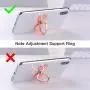 pzoz Metal Cell Phone Finger Ring Stability Holder Back Stand Collapsible Hand Grip Knob Loop Universal Car Mount Hook Kickstand 360 for iPhone Samsung Galaxy Mobile Cute Accessories (Rose Gold)