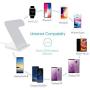 FACEVER 2 in 1 Wireless Charger Stand Dock Fast Qi Phone iWatch Charging Station Compatible for Apple Watch Series 1 2 3 4 5 iPhone 11 Pro Max X XS XR 8 8 Plus Samsung S9 S10, White