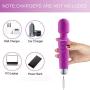 Personal Wand Massager with 8 Speeds 20 Vibration Modes USB Cordless Rechargeable Handheld Waterproof Powerful Massager Portable for Neck Back Shoulder Foot with Travel Bag - Purple