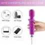 Personal Wand Massager with 8 Speeds 20 Vibration Modes USB Cordless Rechargeable Handheld Waterproof Powerful Massager Portable for Neck Back Shoulder Foot with Travel Bag - Purple Personal Wand Massager with 8 Speeds 20 Vibration Modes USB Cordless Rechargeable Handheld Waterproof Powerful Massager Portable for Neck Back Shoulder Foot with Travel Bag - Purple