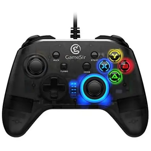 GameSir T4W PC Controller Wired Game Controller for Windows 10/8.1/8/7 Dual Shock Game Gamepad, USB Gamepad with LED Backlight Joystick Vibration Feedback, Semi-Transparent Design GameSir T4W PC Controller Wired Game Controller for Windows 10/8.1/8/7 Dual Shock Game Gamepad, USB Gamepad with LED Backlight Joystick Vibration Feedback, Semi-Transparent Design