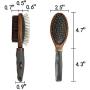 Dog Brush for Grooming, Double Sided Pin&Bristle Brush Removing Shedding Hair, Dog Brush for Short Medium or Long Hair, Cat Brush Grooming Comb for Detangling and Dirt Cleaning, Lotus Wood