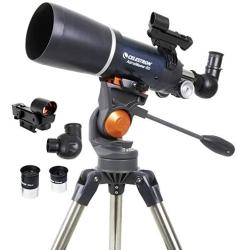 Celestron - AstroMaster 80AZS Refractor Telescope - Refractor Telescope for Beginners - Fully-Coated Glass Optics - Adjustable-Height Tripod - BONUS Astronomy Software Package