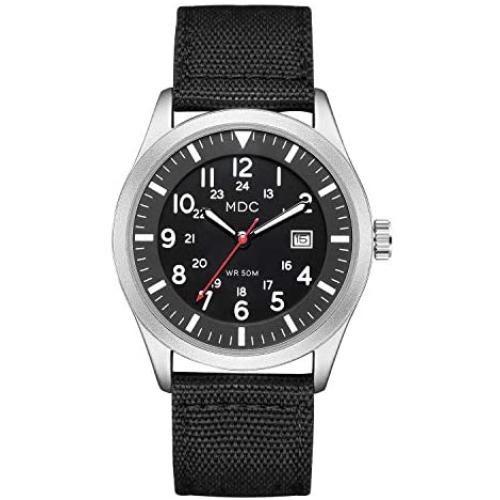 Black Military Analog Wrist Watch for Men, Mens Army Tactical Field Sport Watches Work Watch, Waterproof Outdoor Casual Quartz Wristwatch - Imported Japanese Movement, 5ATM Waterproof