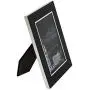 Happy Homewares Modern Polished Silver Aluminium & Black Glass 5" x 7" Picture Frame Happy Homewares Modern Polished Silver Aluminium & Black Glass 5" x 7" Picture Frame