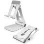 KAERSI Cell Phone Stand, 2 Hinge Adjustable, Foldable Phone Stand Holder Cradle Dock for Desk, Home, Office, Travel. Compatible with Smartphone Android, iPhone 11 Xs XR 8 7 Plus, Tablet iPad (Silver)