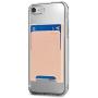Ringke Slot Card Holder Adhesive Stick On Wallet Case Minimalist Slim Hard Premium Credit Card Cash Sleeve Compatible with Most Smartphones - Peach Pink