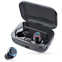 KIYEDAM Wireless Bluetooth 5.0 Earbuds, IPX7 Waterproof TWS Stereo Music Sports Headphones, Touch Function, Sound Insulation and Noise Reduction Built-in Microphone