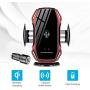 Wirelsss Car Charger,QI Fast Charging Air Vent Holder Auto-Clamping Smart Sensor Phone Holder for Car Compatible with iPhone 11/11 Pro/11 Pro Max/Xs/XR/X/8/8+,Samsung S10/S10+/S9/S9+(Red)
