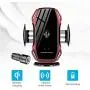Wirelsss Car Charger,QI Fast Charging Air Vent Holder Auto-Clamping Smart Sensor Phone Holder for Car Compatible with iPhone 11/11 Pro/11 Pro Max/Xs/XR/X/8/8+,Samsung S10/S10+/S9/S9+(Red)