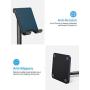 Cell Phone Stand, OMOTON Adjustable Phone Stand, Upgraded Height Increasing Desk Phone Holder for iPhone SE 2/11/ 11 Pro/XS Max, Samsung Galaxy S20/ S10 and Other Phones (3.5-7.0-Inch), Black