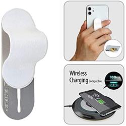 MOMOSTICK_MULTI BAND: Phone Grip/Stand/Holder | Phone Accessories | Phone Handle | Phone Strap | Finger Grip for All Smartphones, PU Leather - White