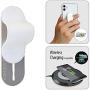 MOMOSTICK_MULTI BAND: Phone Grip/Stand/Holder | Phone Accessories | Phone Handle | Phone Strap | Finger Grip for All Smartphones, PU Leather - White
