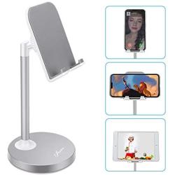 AONKEY Adjustable Cell Phone Stand, Desk Cellphone Holder Compatible with iPhone Xs Max XS XR X 6 6S 7 8 Plus, All Android Smartphone & iPad& Other 7”-13” Tablets