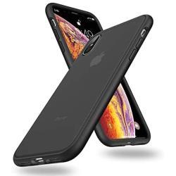 Humixx Shockproof Series iPhone Xs Case/iPhone X Case, [Military Grade Drop Tested] [Upgrading Materials] Translucent Matte Case with Soft Edges, Shockproof and Anti-Drop Protection Case-Black