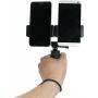 OCTO MOUNT Dual Device Hand-Held Stabilizer for Cell Phone or GoPro Camera. Compatible with iPhones, Samsung Galaxy, HTC, etc.