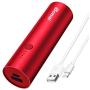 Portable Charger, BONAI Ultra-Compact Aluminum Power Bank 5000mAh Travel, High-Speed Output External Backup Battery Compatible iPhone, iPad, iPod, Samsung, Tablets - Red (Charging Cable Included)