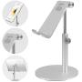 Co-Goldguard Tablet Stand Cell Phone Desk Holder Aluminum Desktop Stand Solid Anti-Slip Portable Universal Holders Adjustable Compatible with All Mobile Smart Phone Tablet,Silver