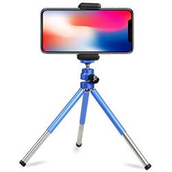 Lightweight Mini Webcam Tripod Logitech Webcam C920 C922 Small Camera Tripod Mount Cell Phone Holder Stand (Blue)