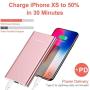 10000mAh PD 3.0 Power Bank Portable Charger Quick Charge USB-C 18W Fast Charging Battery Pack Compatible For iPhone 11 Pro X XS MAX XR 8 6s Plus iPad Nintendo Switch Samsung Galaxy S10 S9 S8 Rose Gold