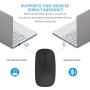 Bluetooth Wireless Mouse, Dual Mode Slim Rechargeable Wireless Mouse Silent Cordless Mouse with Bluetooth 4.0 and 2.4G Wireless, Compatible with Laptop, PC, Windows Mac Android OS Tablet (Black)